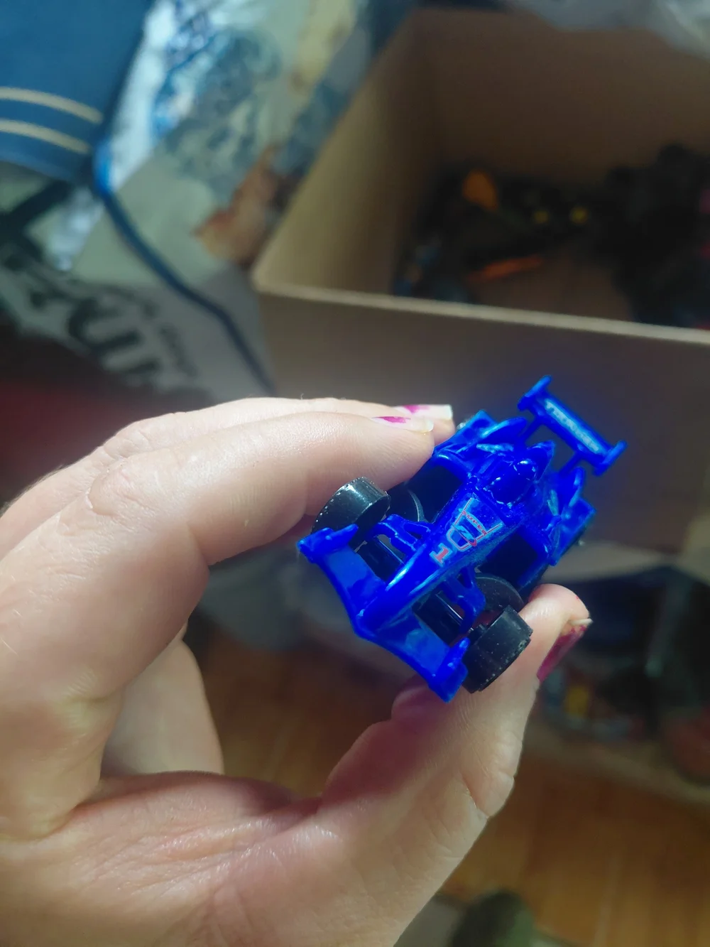 wondertreats diecast plastic formula one car blue thunder rare